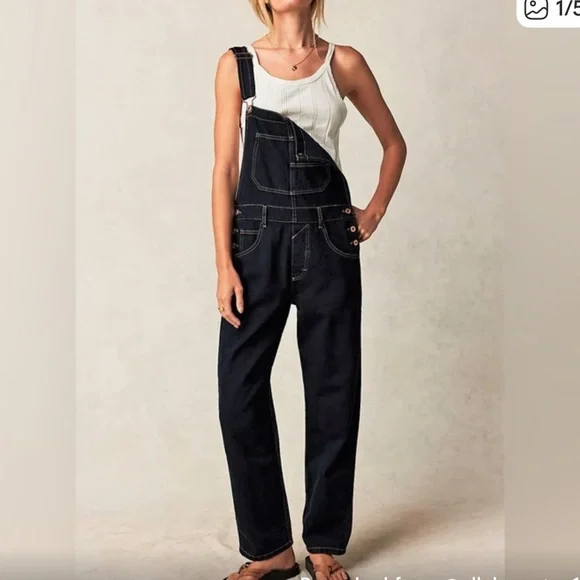 Free People We the Free Ziggy Overalls size Medium - Picture 1 of 3